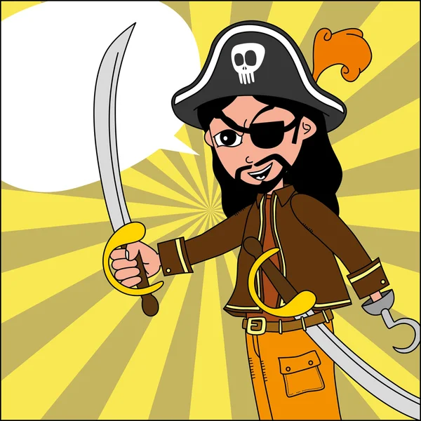 Dibujos animados pirata — Vector de stock