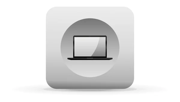 Icono del botón del ordenador portátil — Archivo Imágenes Vectoriales
