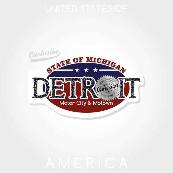 Emblema Detroitstate — Vettoriale Stock
