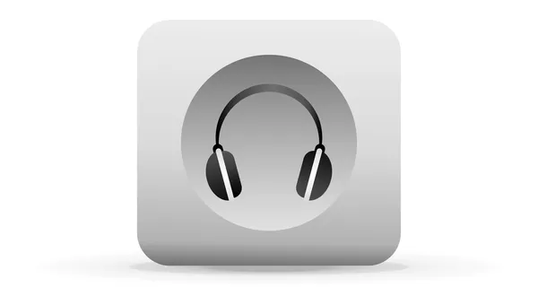 Ícone de botão de fone de ouvido — Vetor de Stock