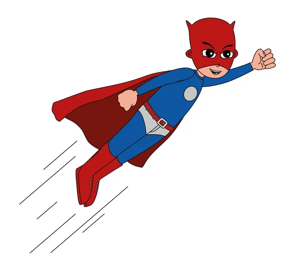 Superhéroe con máscara roja — Vector de stock