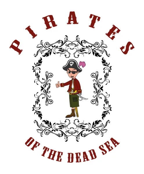 Персонаж пиратского мультфильма — стоковый вектор