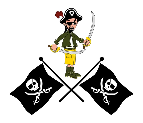 Pirate cartoon character — Stock Vector