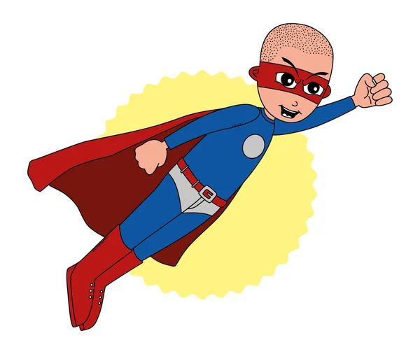 Bald youth superhero — Stock Vector