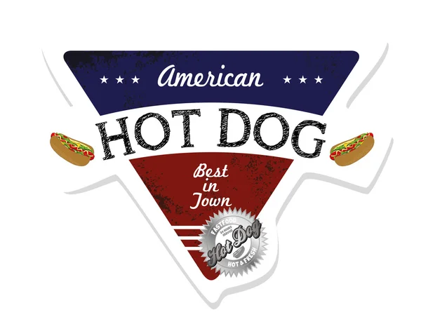 Étiquette de hot dog — Image vectorielle