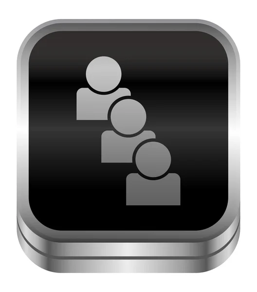 Man network icon button — Stock Vector