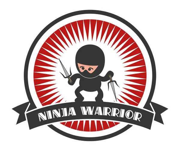 Ninja retro — Vector de stock