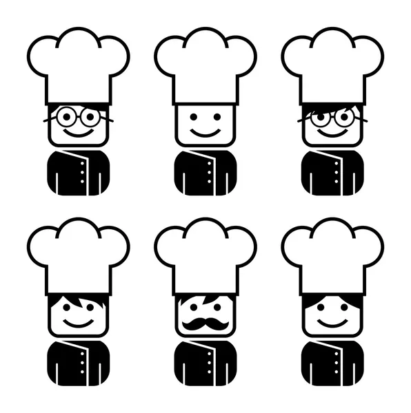 Šéfkuchař avatar kolekce — Stockový vektor