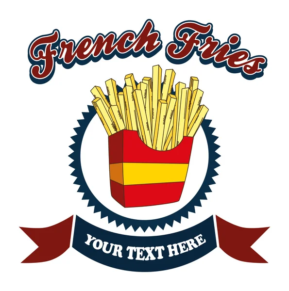 French fries label — Stock Vector