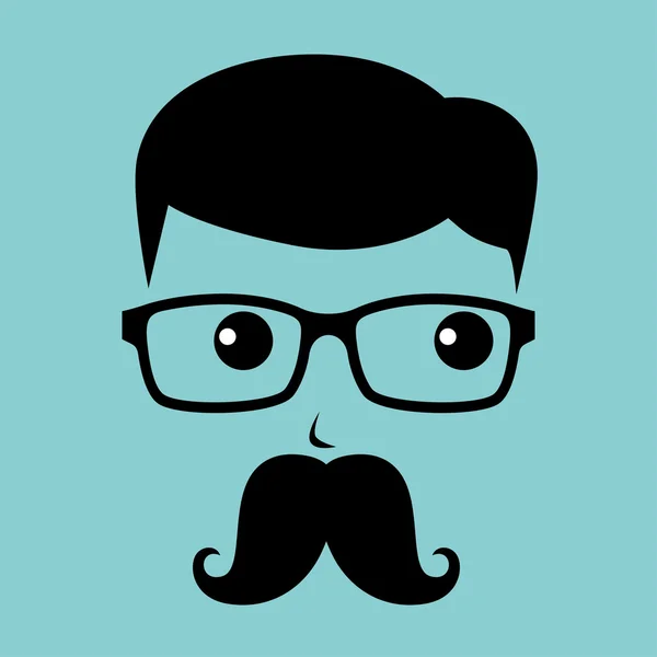 Moustache geek gentleman — Image vectorielle