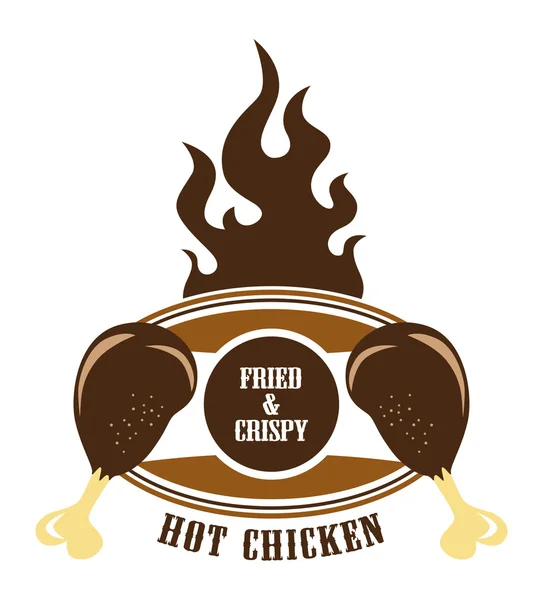 Label chicken fried — Stock Vector