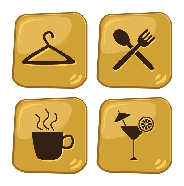 Icône café et shopping — Image vectorielle