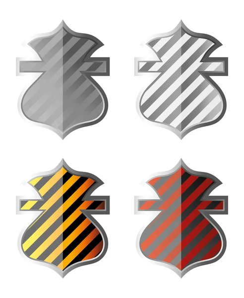 Striped shields — Stock Vector