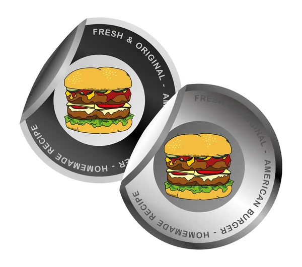 Burger-Label — Stockvektor