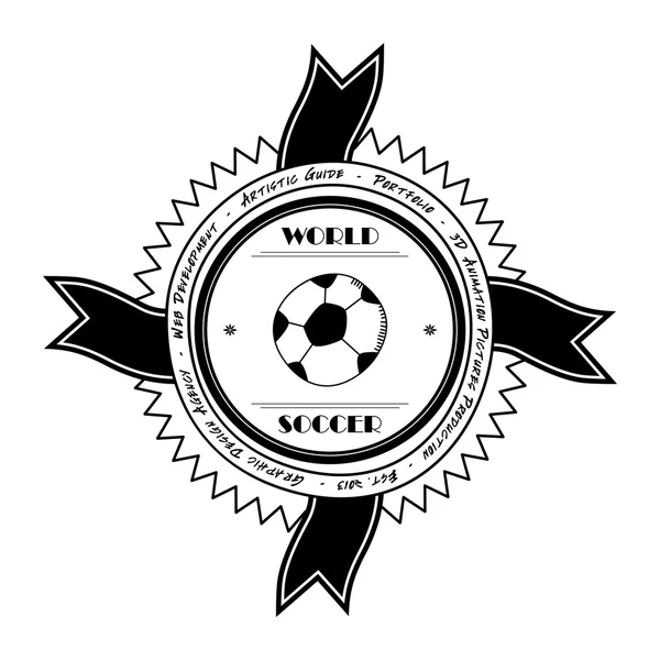 Soccer sticker label — Stock Vector