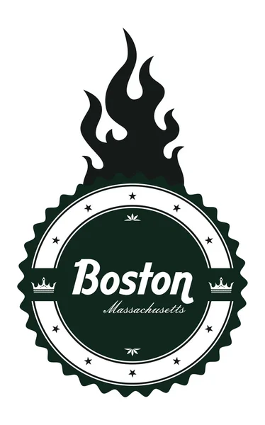 Etiket boston — Stok Vektör