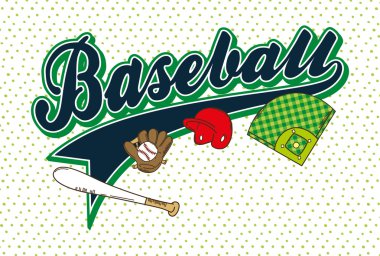 Baseball league art text clipart