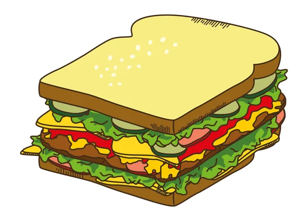 Fresh sandwich — Stock Vector