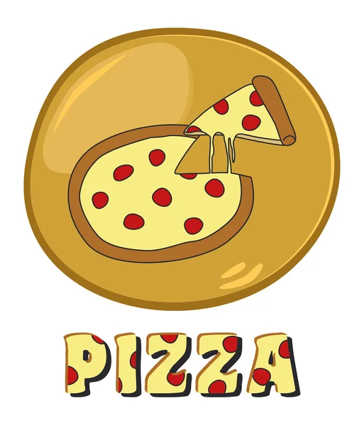 Botón de pizza — Vector de stock