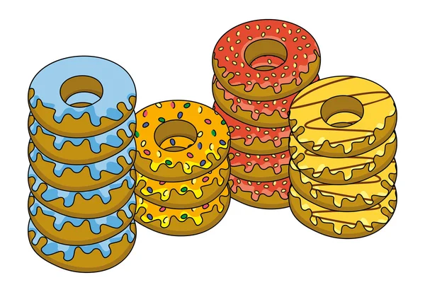 Various donuts — Stock Vector
