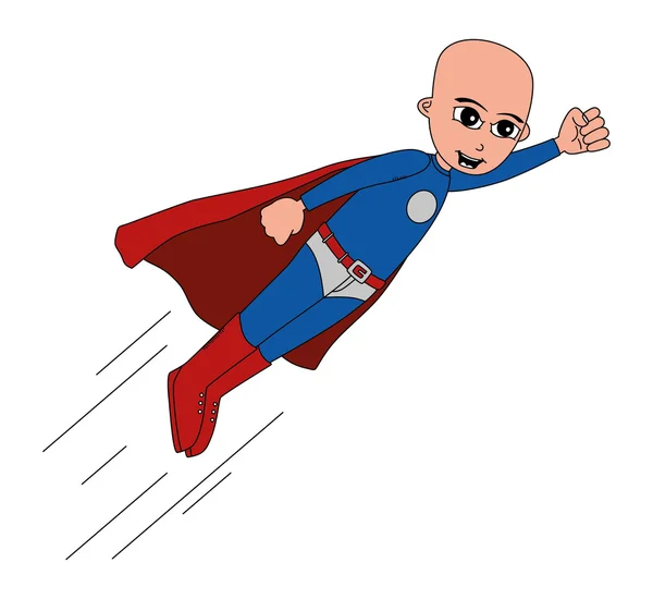 Bald youth superhero — Stock Vector