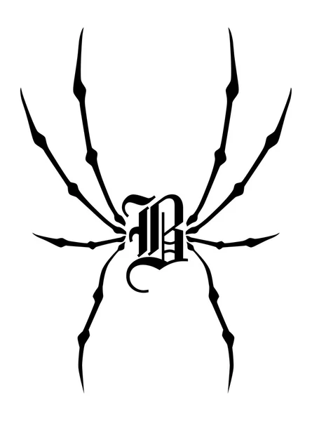 Spider tattoo ink art — Stock Vector