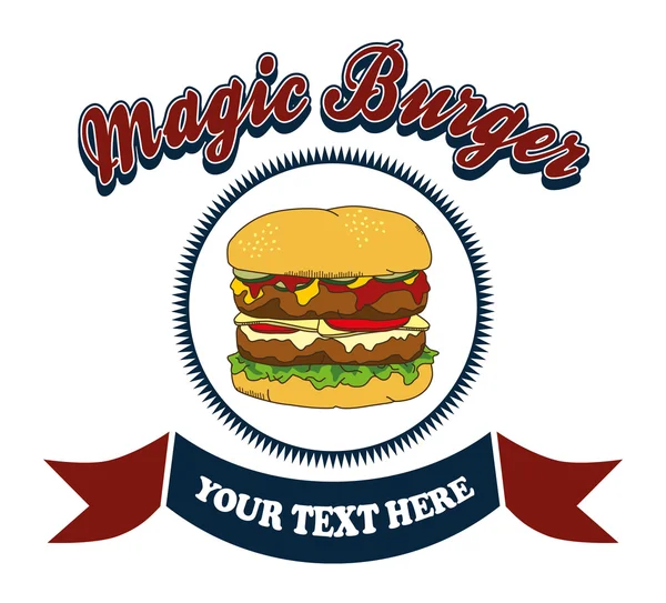 Étiquette hamburger — Image vectorielle