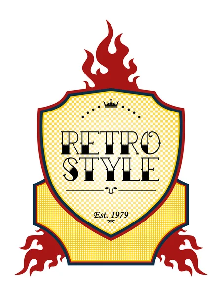 Retro color fire label — Stock Vector