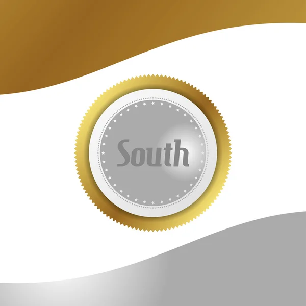 South  label — Stock Vector