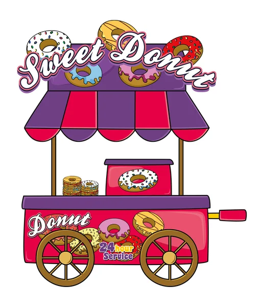 Donuts booth — Stock Vector