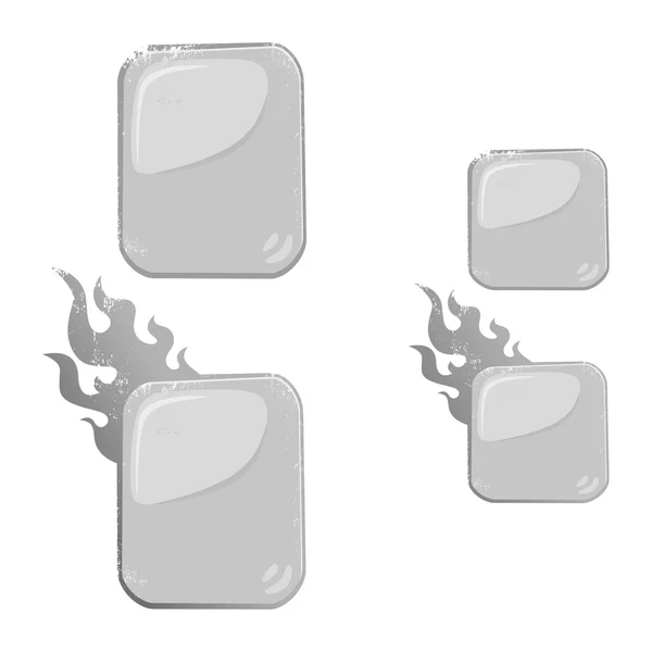 Ensemble de boutons d'incendie de site Web gris — Image vectorielle