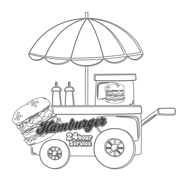 Cabina de hamburguesas — Vector de stock