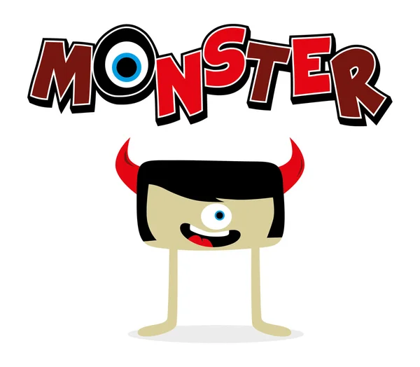 Kleine beetje schattig monster — Stockvector