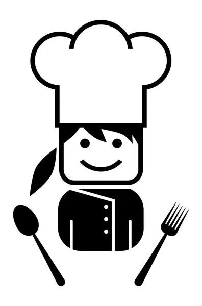 Jong meisje chef-kok — Stockvector