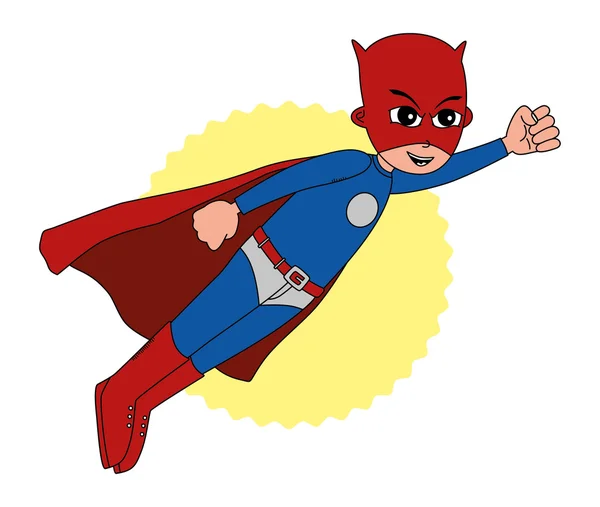 Superhéroe con máscara roja — Vector de stock