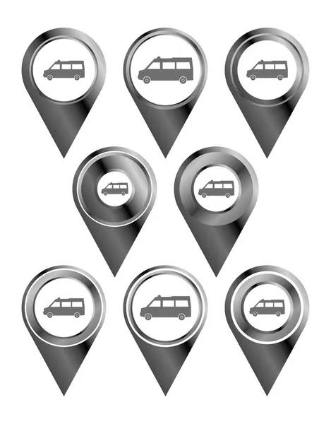 Localice el transporte del buscador de áreas — Archivo Imágenes Vectoriales