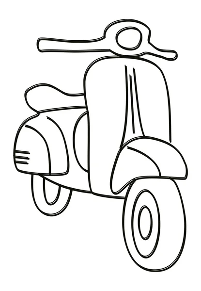 Outline arte dello scooter — Vettoriale Stock