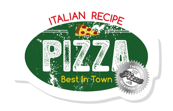 Emblema de pizza — Vetor de Stock