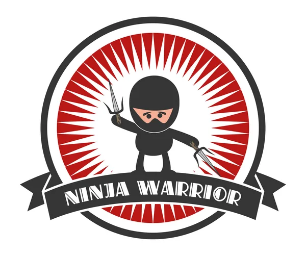 Retro ninja — Stock Vector