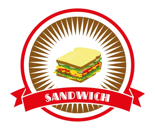 Rótulo de sanduíche — Vetor de Stock