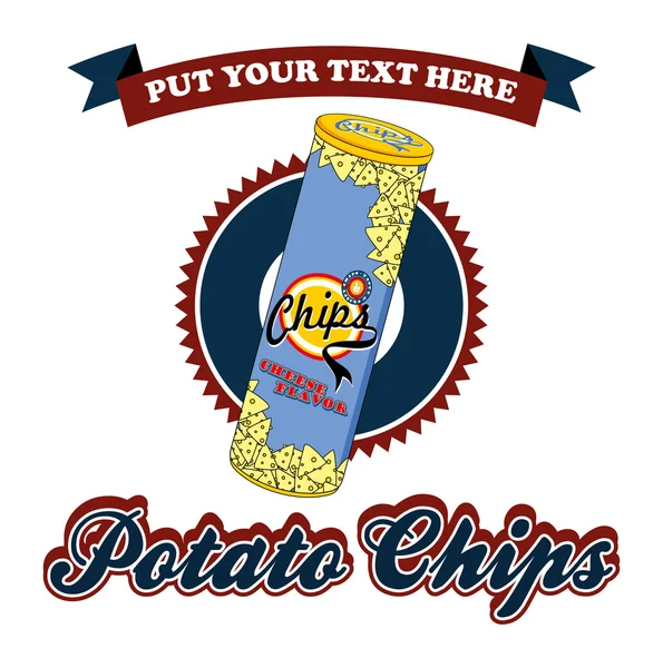 Chips etiqueta arte — Archivo Imágenes Vectoriales