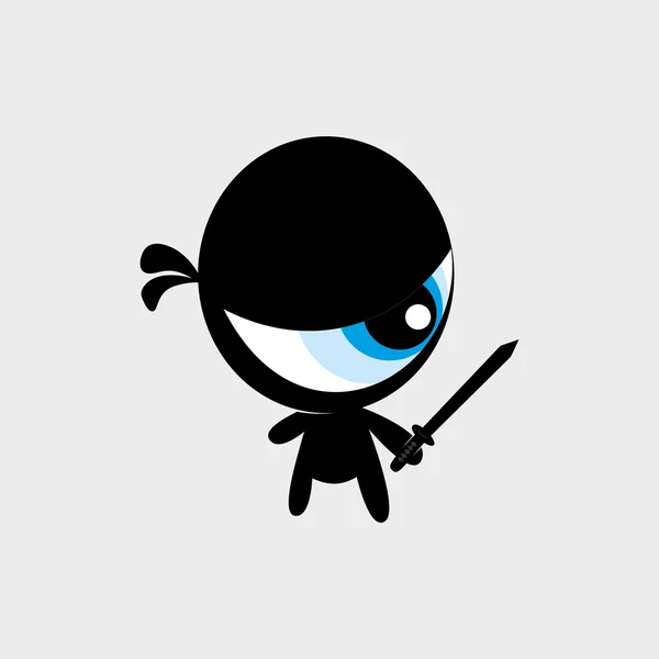 Jedno oko malá černá ninja — Stockový vektor