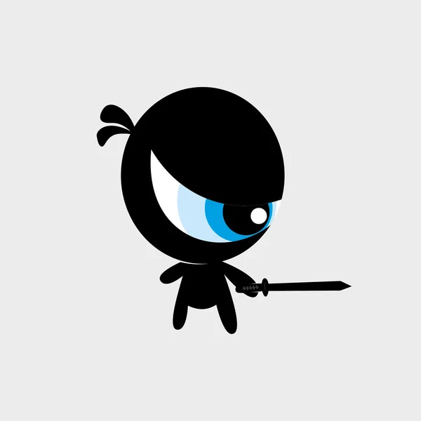 Jedno oko malá černá ninja — Stockový vektor