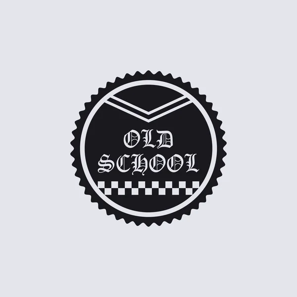 Emblema vecchia scuola — Vettoriale Stock