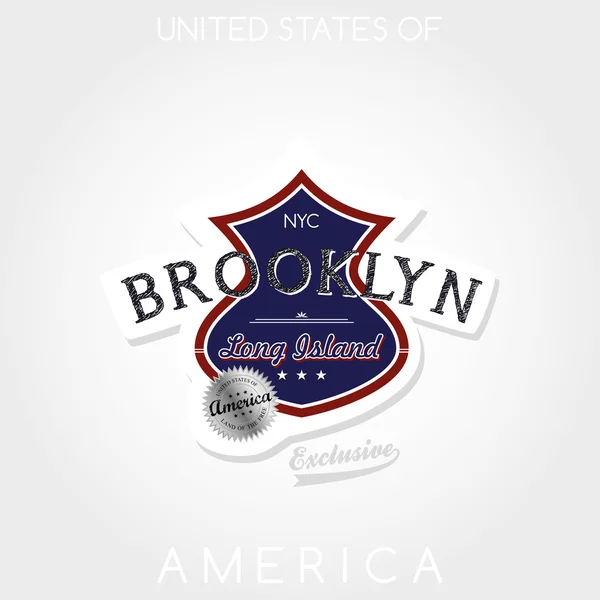 Emblema Brooklyn — Vettoriale Stock