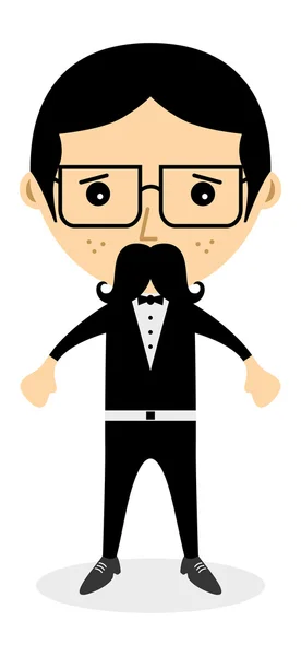 Suit cartoon man character — Stock Vector