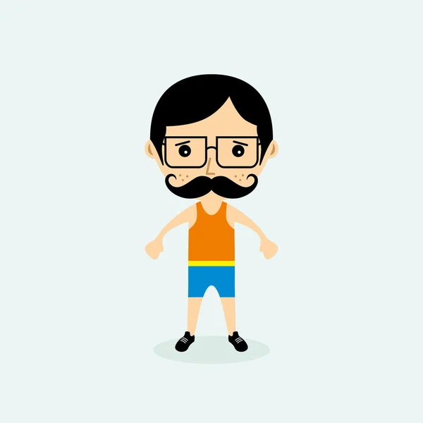 Sporty guy cartoon character — Stock Vector