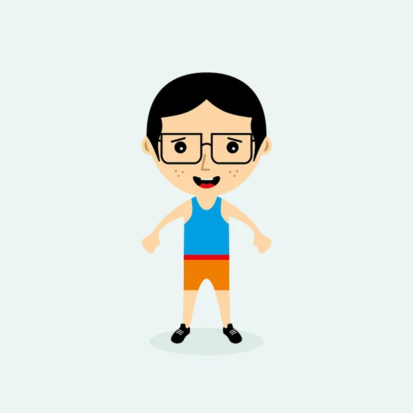 Homme sportif personnage de dessin animé — Image vectorielle