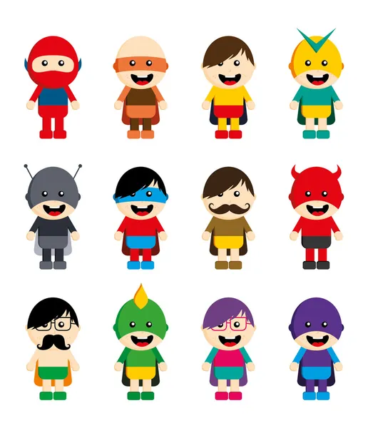 Incredibile serie di supereroi dei cartoni animati — Vettoriale Stock