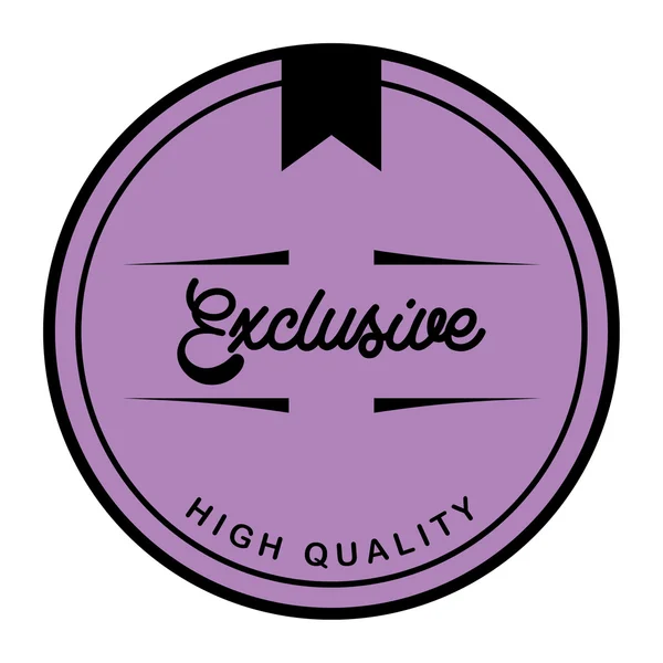 Flat retro exclusive label — Stock Vector